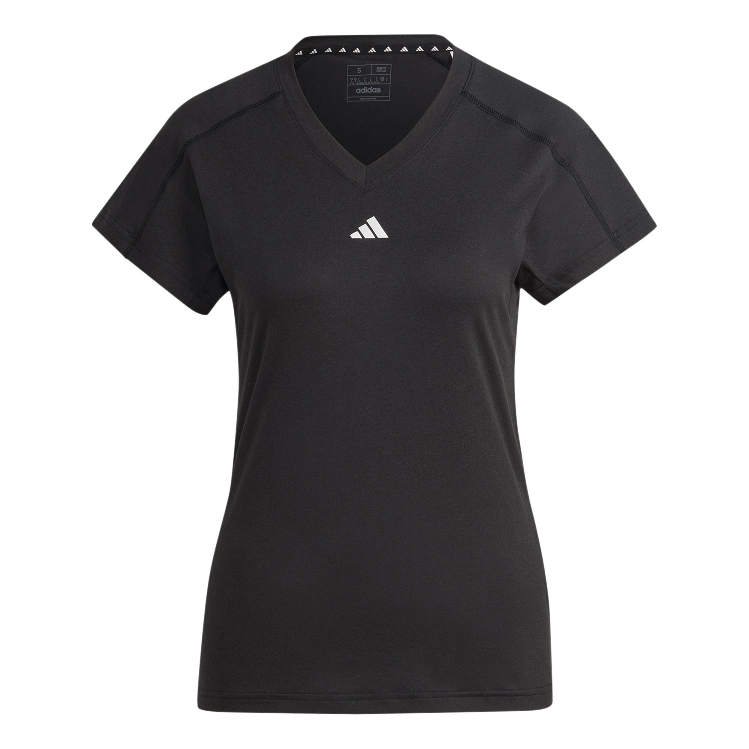 Adidas Essentials Aeroready Train Minimal Branding V - Neck T Shirt Damen Schwarz
