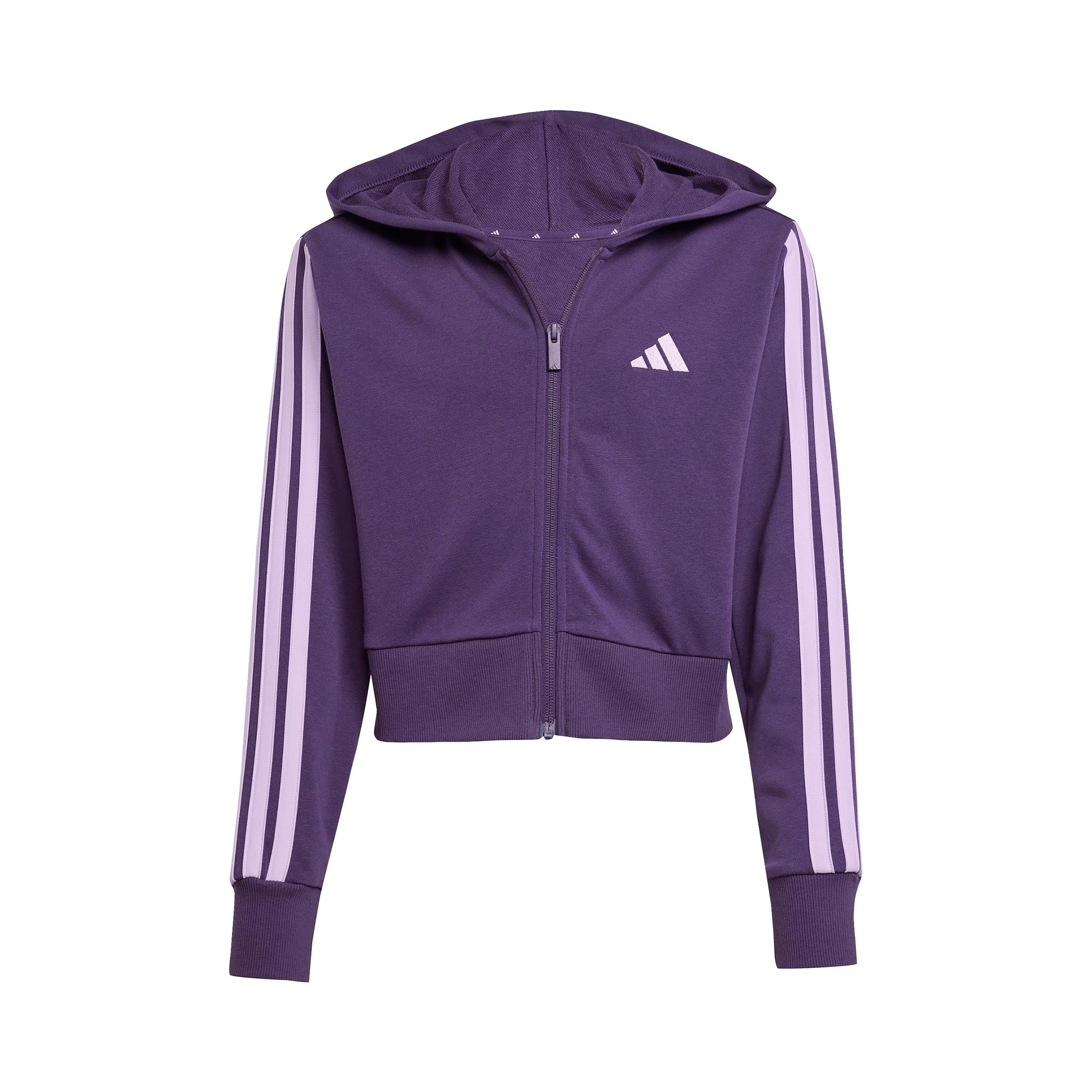 Adidas 3stripes Full - Zip Crop Trainingsjacke Mädchen