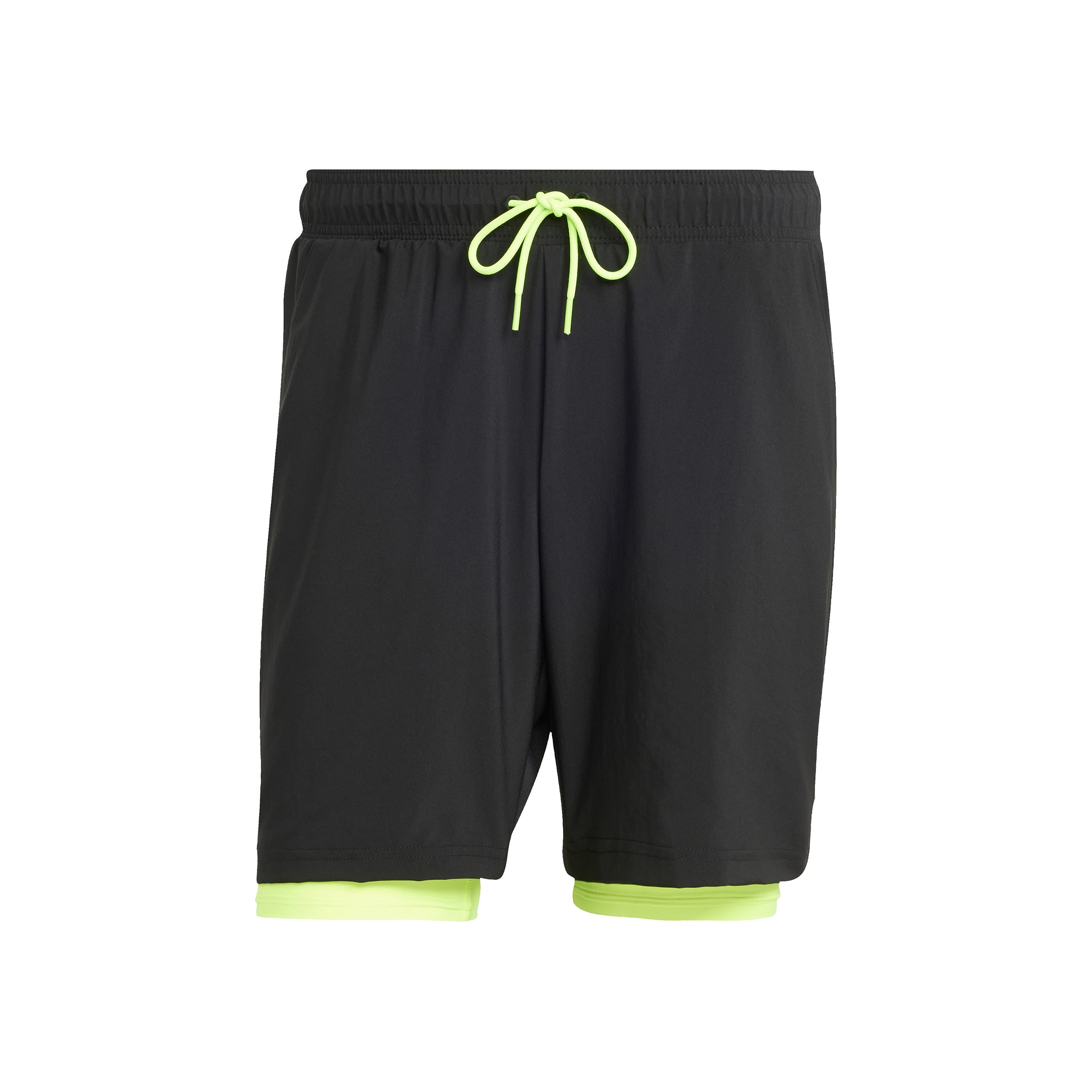 Adidas 7in Club 2in1 Shorts Herren - Schwarz, Neongrün