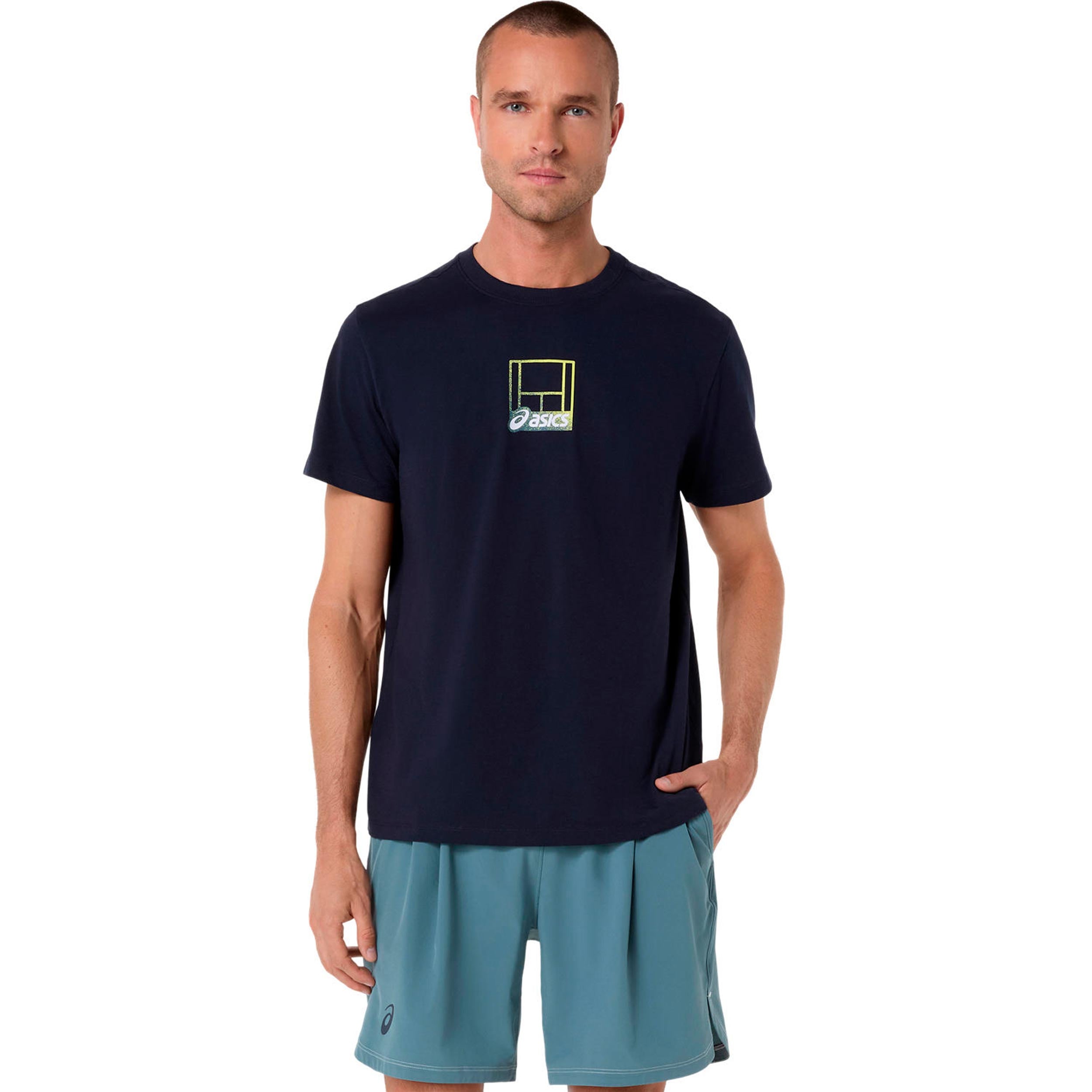 Asics Court Core Graphic T - Shirt Herren Dunkelblau