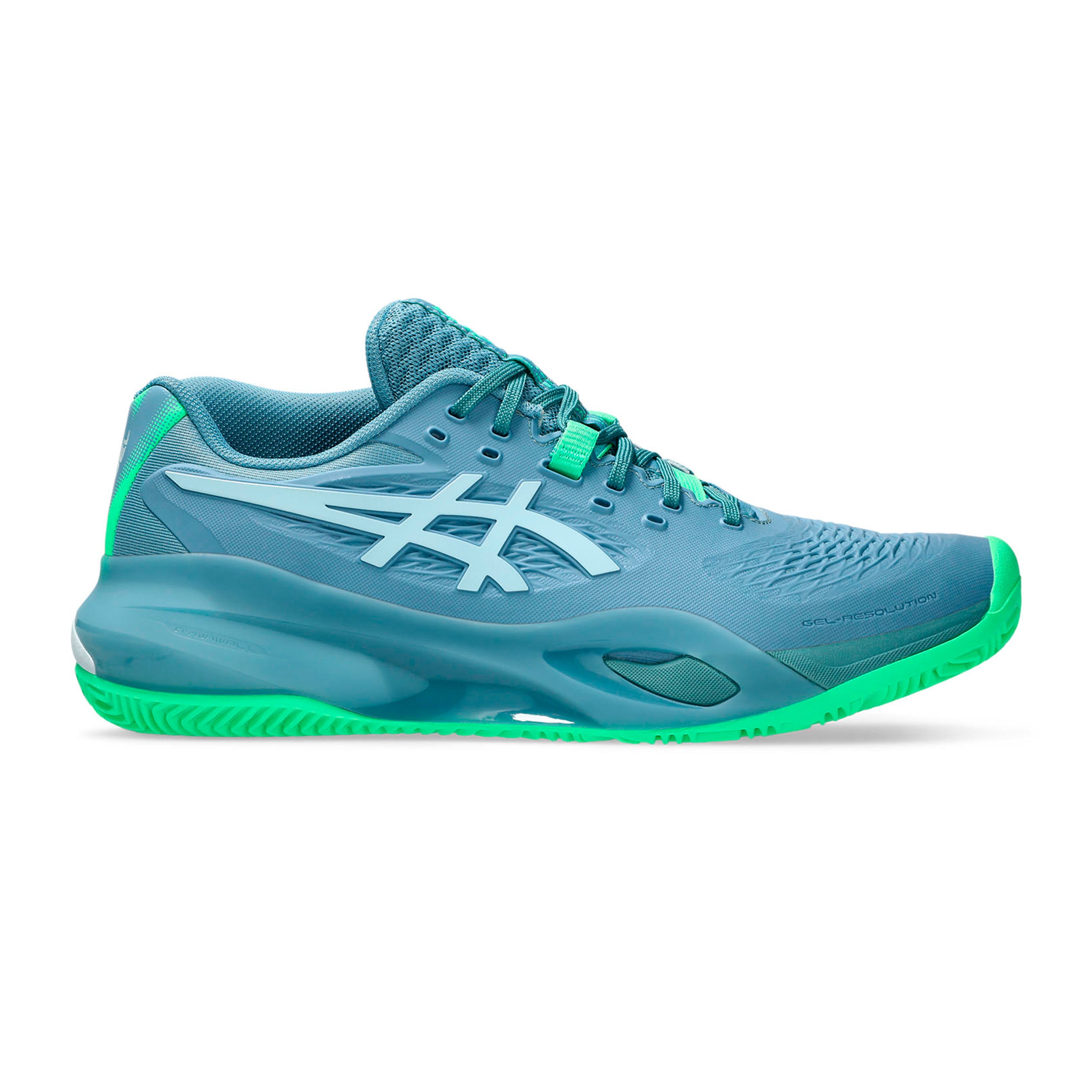 Asics Gel - Resolution X Padel Padelschuh Herren Blaugrau, Neongrün
