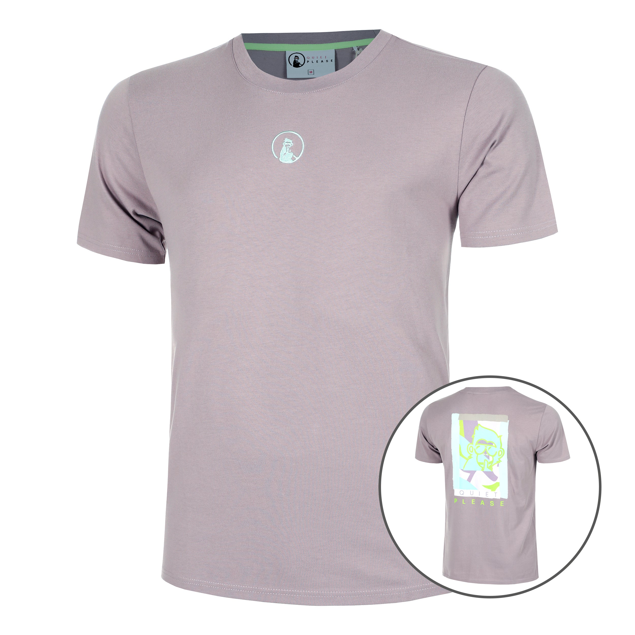 Quiet Please Mind Collage T - Shirt Herren Lila, Mehrfarbig