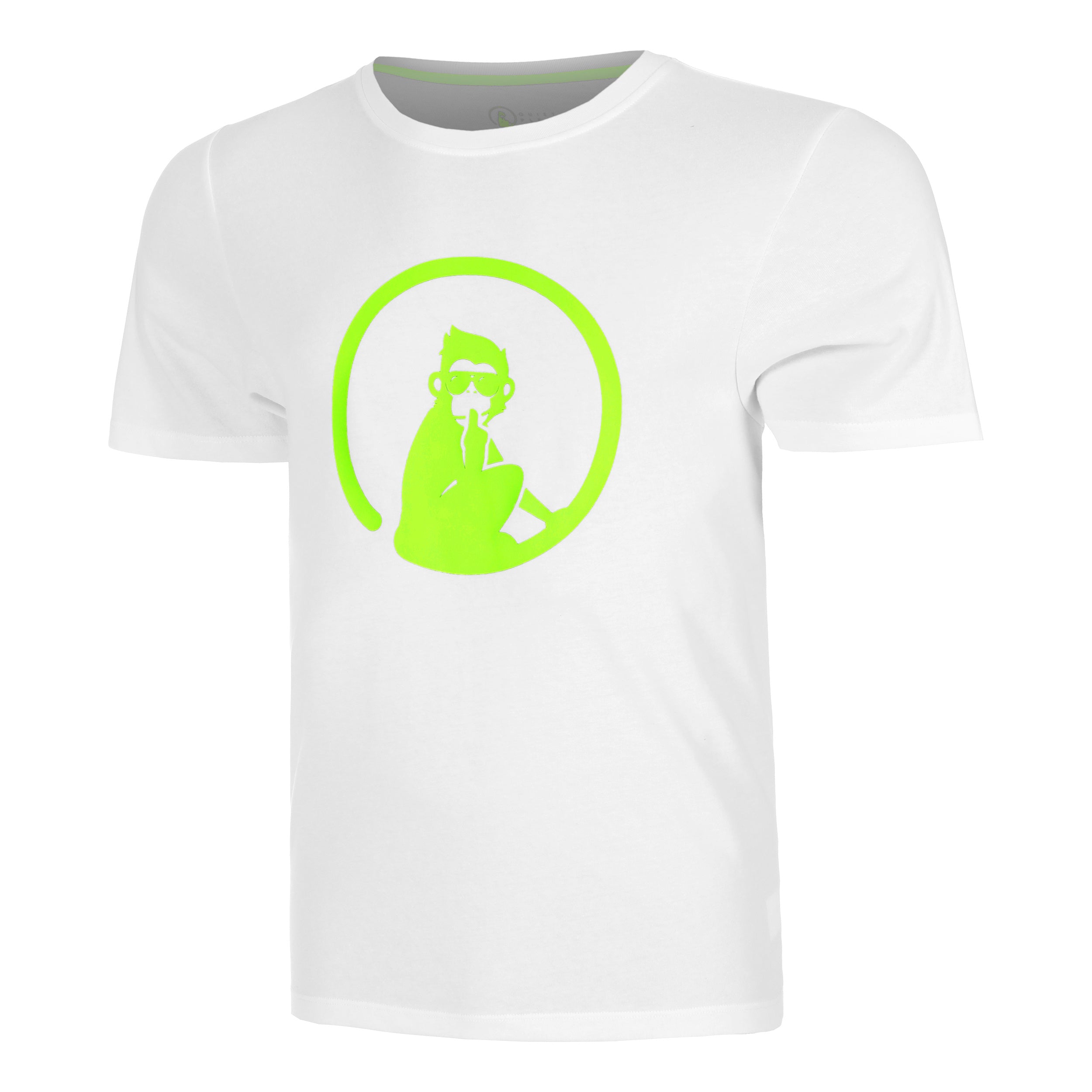 Quiet Please Wild Trainings T - Shirt Herren Weiß, Neongrün