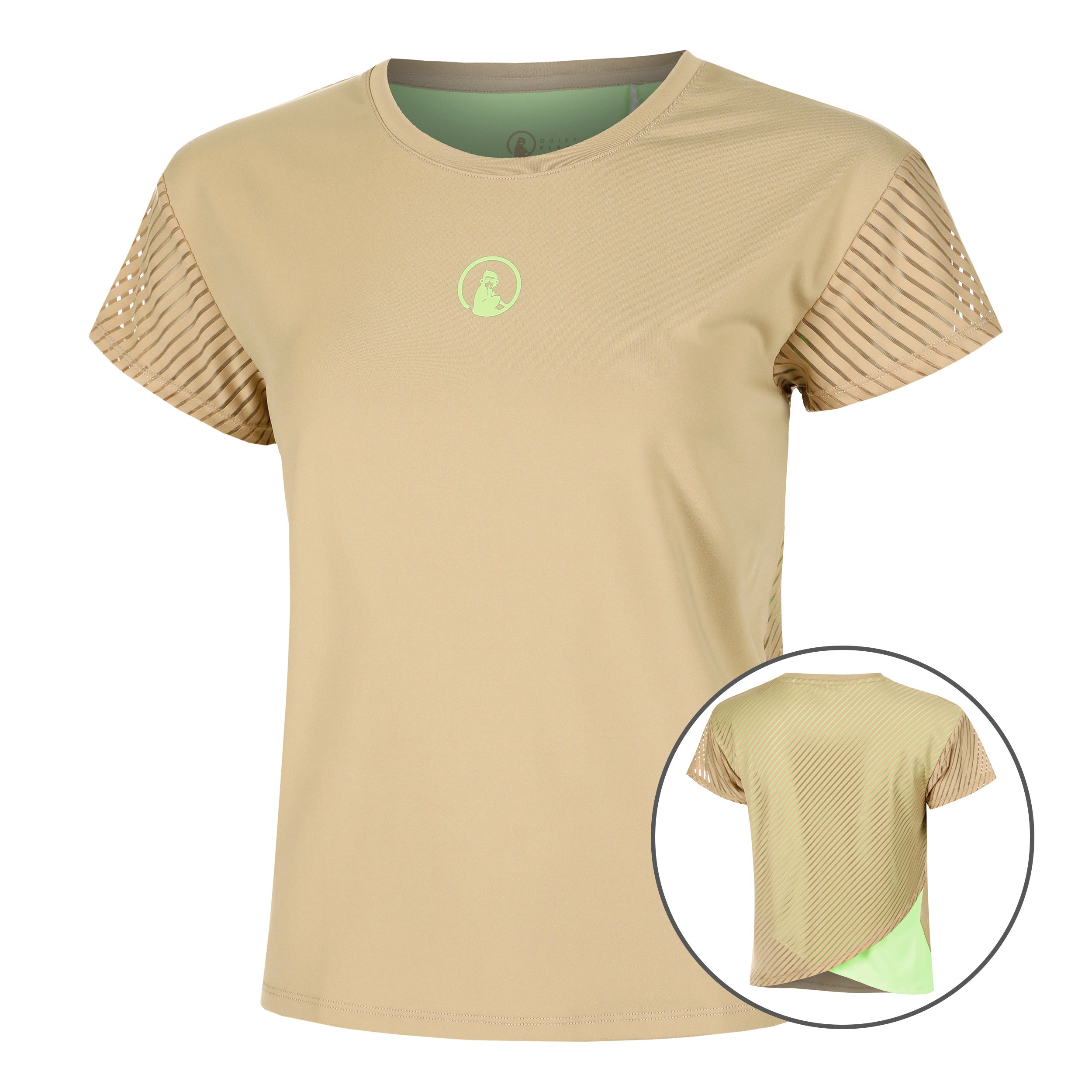 Quiet Please Wild Cross T - Shirt Damen Beige, Neongrün