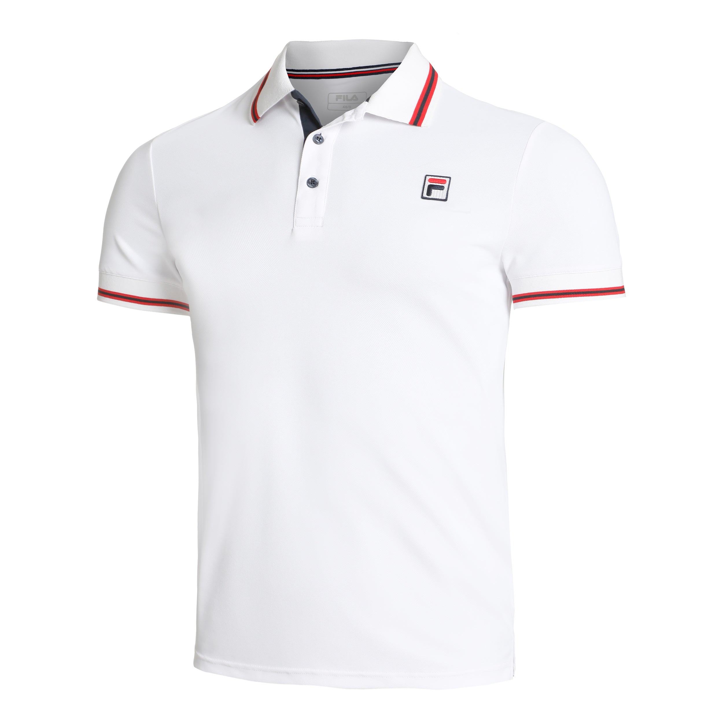 Fila Core Button Piro Polo Herren - Weiß, Rot